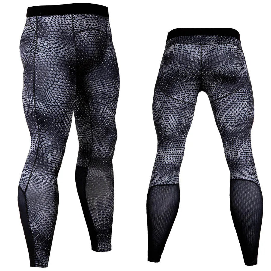 NEW 2PCS Set 5 Colors MMA 3D Thermal Underwear Men Compression Thermal Long Sleeve T Shirt Men Fitness Bodybuilding Skin Tight Leggings Outdoor Gym Cycling Sports Clothing Supplies