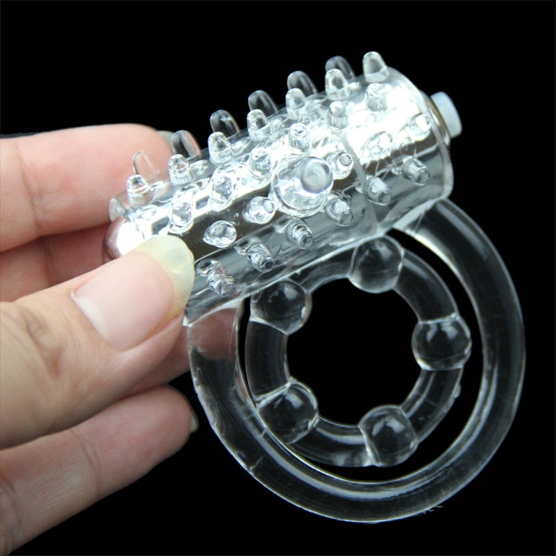 Lasting Vibrators Rings Double CockRing Delay Premature Ejaculation Penis Ball Loop 2Locked Sex Toys Product for Men