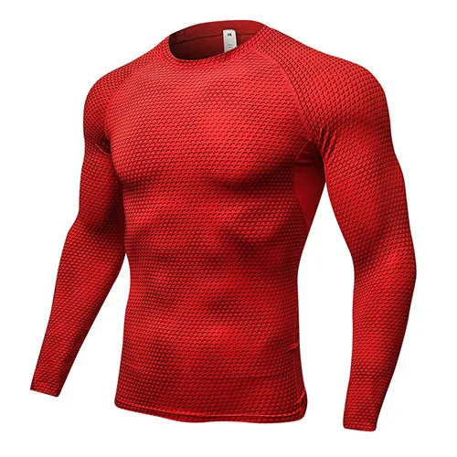 NEW S-2XL 5 Colors Top Quality Long Sleeve Fitness Tights Sport Shirt Men , Quickly Dry Soccer Jersey Running Cycling T-Shirts Gym Clothing Crossfit Top Men Rashgard