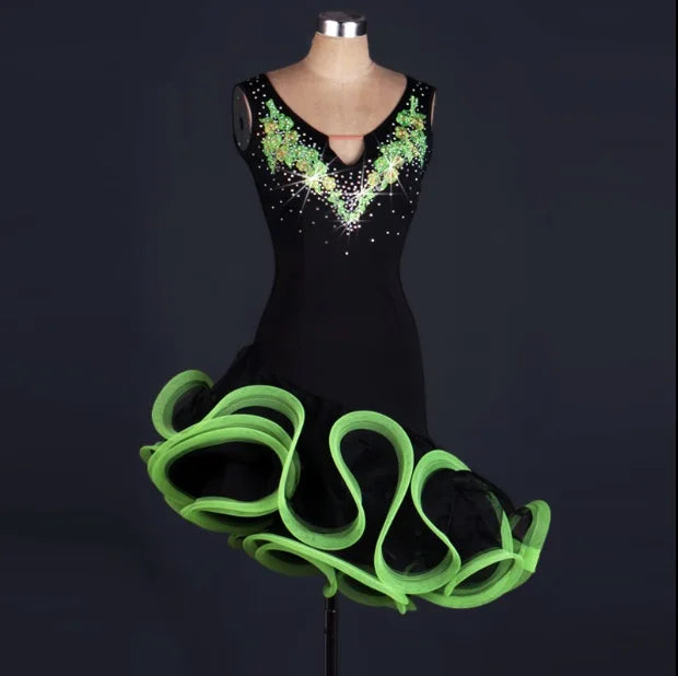 NEW Arrivals S-2XL 3 Colors Cha Cha Rumba Samba tango salsa Latin Dance Dress Women Ballroom Competition Dancing Dresses Latin Adults/kids for Children Ladies