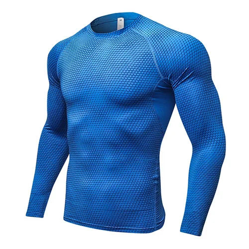 NEW S-2XL 5 Colors Top Quality Long Sleeve Fitness Tights Sport Shirt Men , Quickly Dry Soccer Jersey Running Cycling T-Shirts Gym Clothing Crossfit Top Men Rashgard