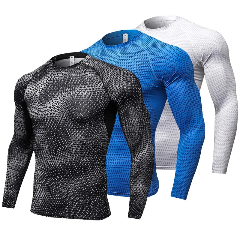 NEW S-2XL 5 Colors Top Quality Long Sleeve Fitness Tights Sport Shirt Men , Quickly Dry Soccer Jersey Running Cycling T-Shirts Gym Clothing Crossfit Top Men Rashgard