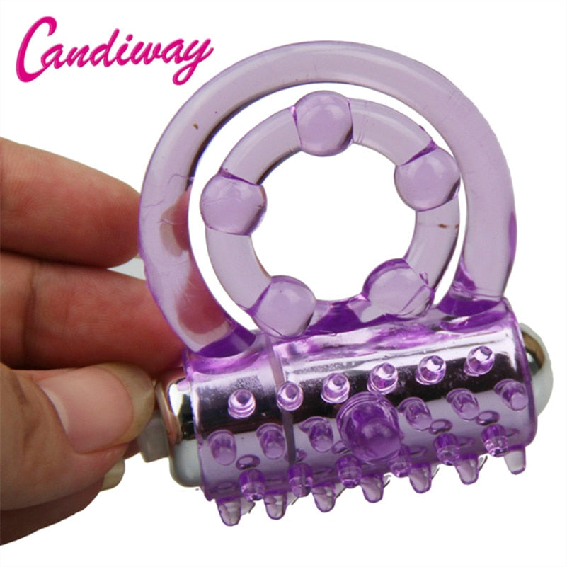 Lasting Vibrators Rings Double CockRing Delay Premature Ejaculation Penis Ball Loop 2Locked Sex Toys Product for Men