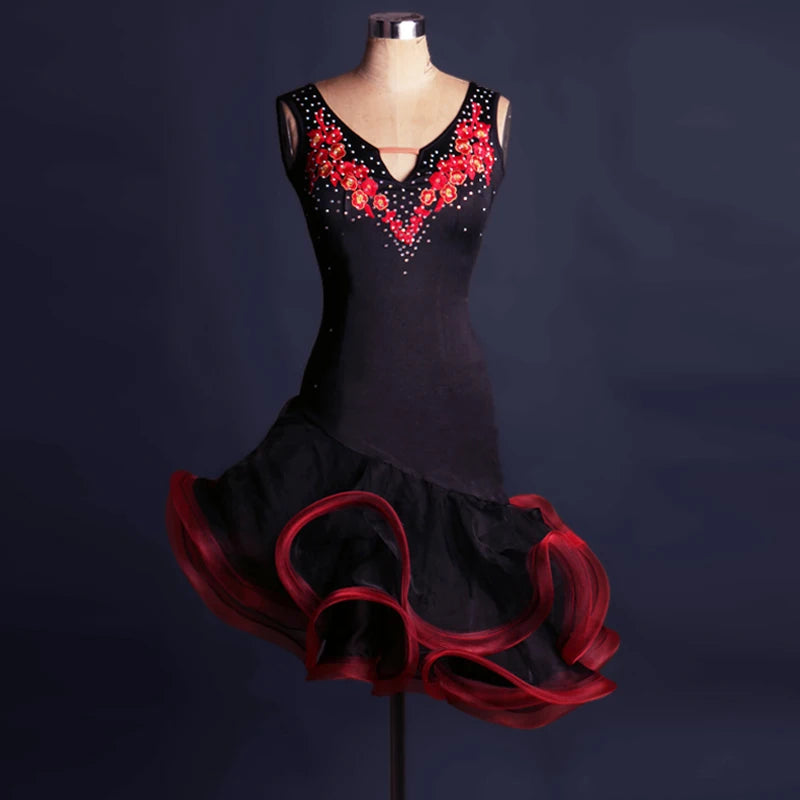 NEW Arrivals S-2XL 3 Colors Cha Cha Rumba Samba tango salsa Latin Dance Dress Women Ballroom Competition Dancing Dresses Latin Adults/kids for Children Ladies