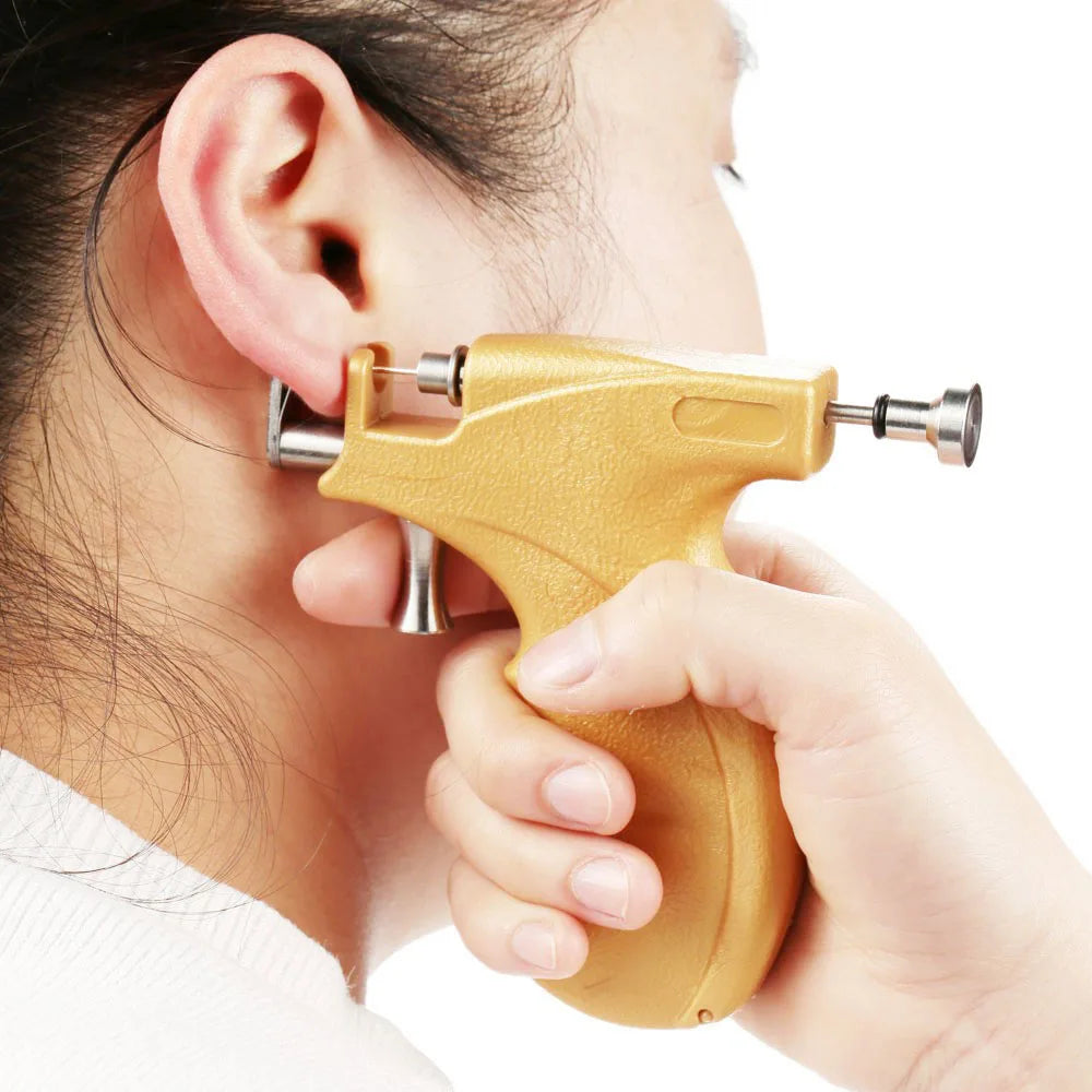 Professional Ear Piercing Gun Tools Steel Stud Earring Safe Sterile Nose Navel Helix Piercing Tool Set Body Jewelry Machine KKit