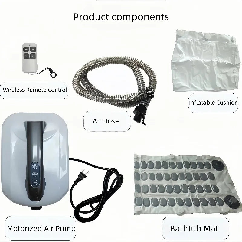 6 Levels Intensity Electric Bathtub Massage Cushion Portable jacuzzi for Bathtub for Home Spa Body Relaxation