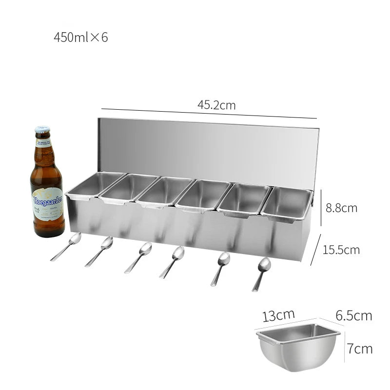 304 Seasoning 3/4/5.6 Professional Boxes Top Quality Stainless Steel Ingredients Organizer Box Cheese Sauce Salt Sugar Storage Box Spice Jar Baking Tool Home Kitchen Accessories