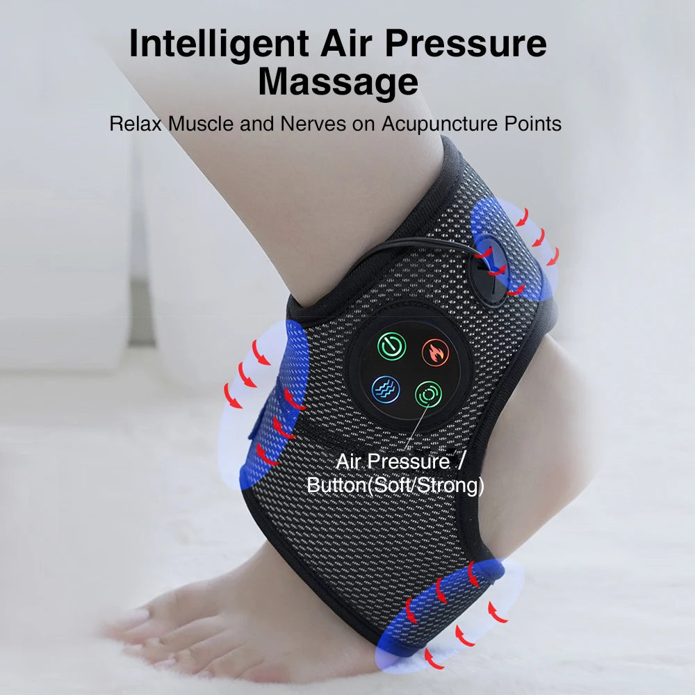 NEW Arrivals Smart Air Pressure Foot Massager Electric Ankle Brace Hot Compress Heating Multifunctional Vibration Pain Relief Health Care Accessories