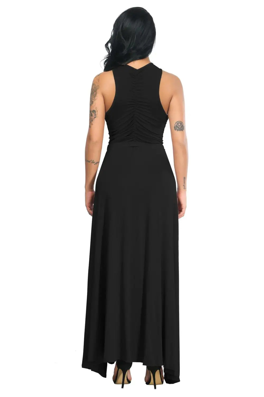 NEW Arrivals M-3XL Plus Size Sexy Cross Strap Off Shoulder Solid Color Split Black Long Dress Summer Women Asymmetrical Evening Beach
Party Night Club Dress