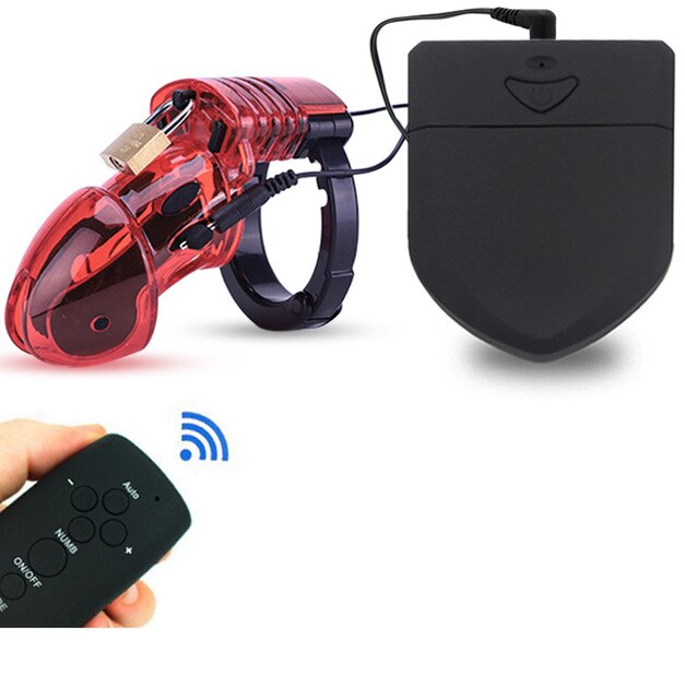 Electro Shock CB6000 Chastity Cage Ball Stretcher,Electric Stimulation Cock Cage,BDSM Timer Lock Ring Male Chastity Belt Sex Toy