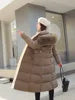 2025 Winter New Down Cotton Jacket Women's X-Long Faux Fur Collar Padded Jacket Thick Loose Large Size Jacket