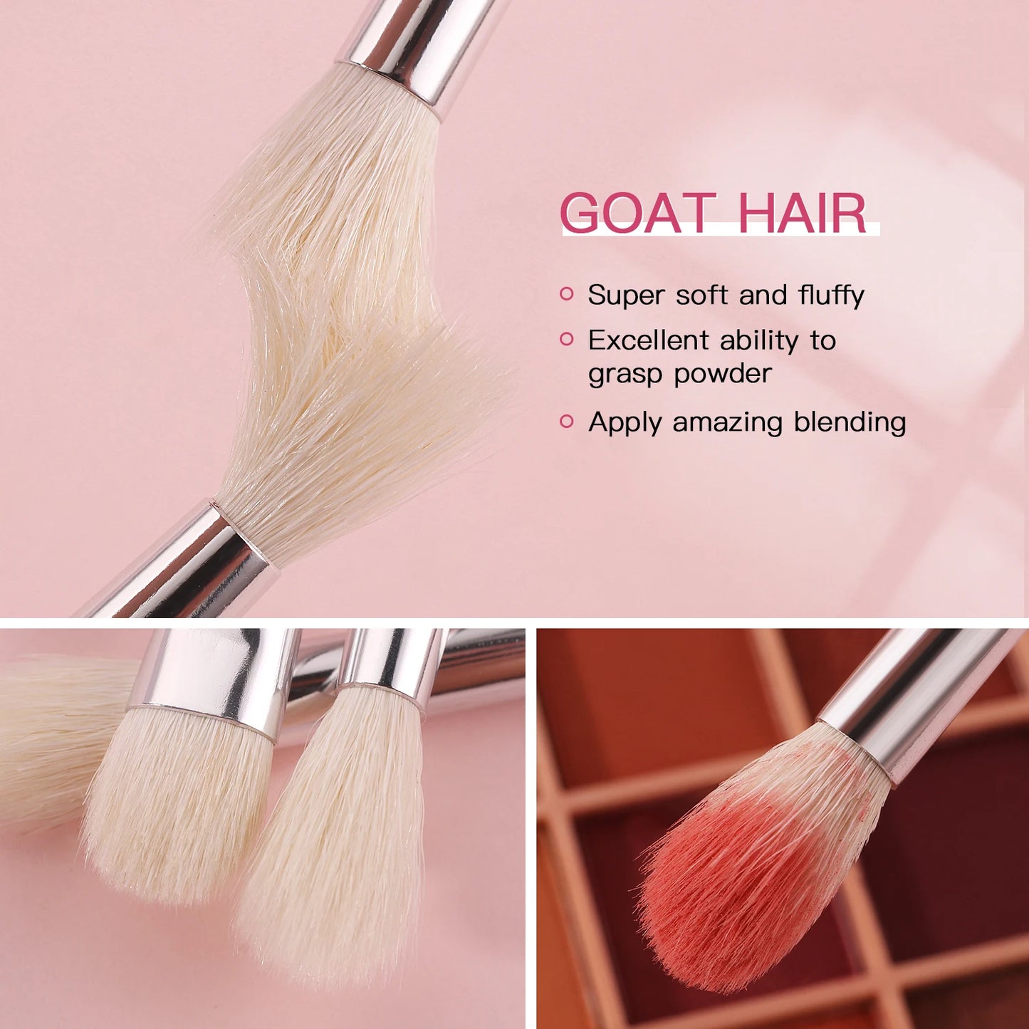 Black Makeup brushes set Professional Natural goat hair brushes Foundation Powder Contour Eyeshadow make up brushes
