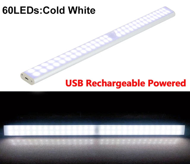 NEW Arrivals Motion Sensor LED Closet Wardrobe Cabinet Office Kitchen Bathroom Light 6 10 24 40 60 LEDs Under Cabinet Light Magnetic Night Lamp For Kitchen Stairs Wardrobe Cupboard Home Lighting Accessories