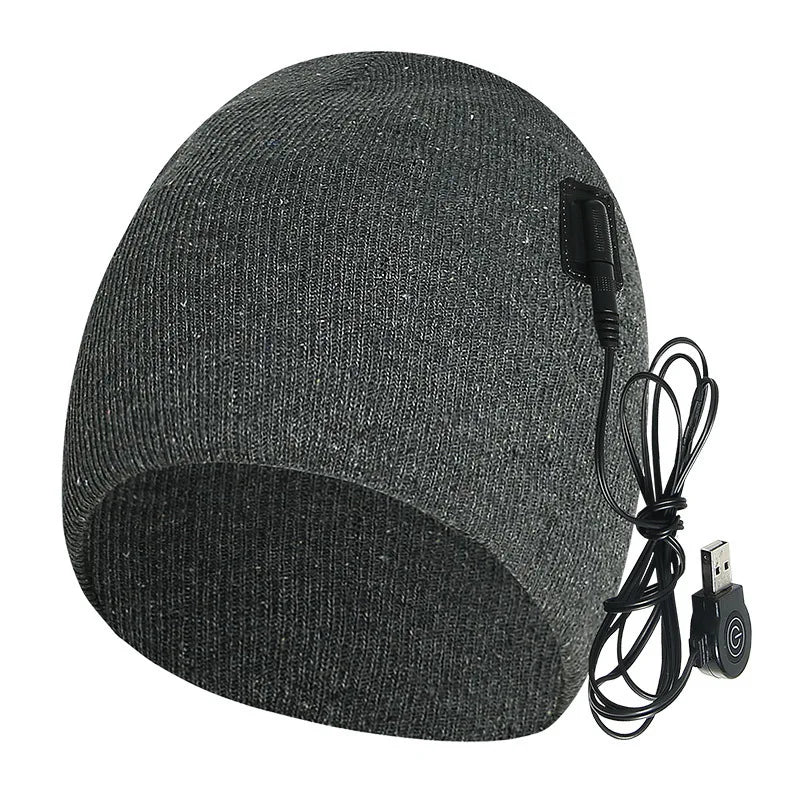 Winter Electric Heated Hats Men Women USB Heating Caps Outdoor Sport Heat Hat Cycling Hiking Windproof Ski Cap Warm Cap