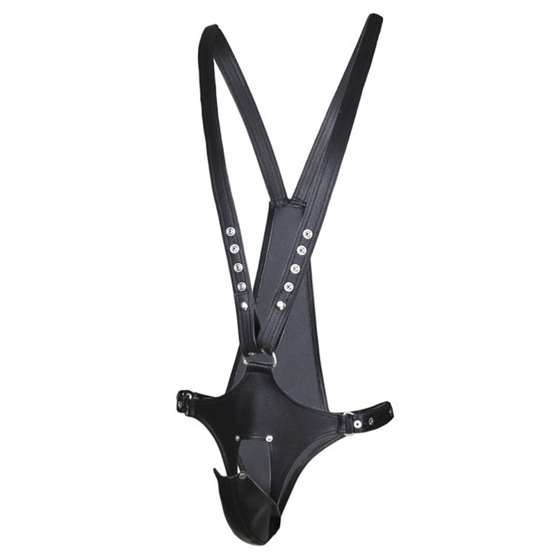 Adult Fetish Gay Penis Pouch Leather Harness Men Open Crotch Full Body Bondage Clothes Sexy Party Clubwear Chest Harness Belts for Men