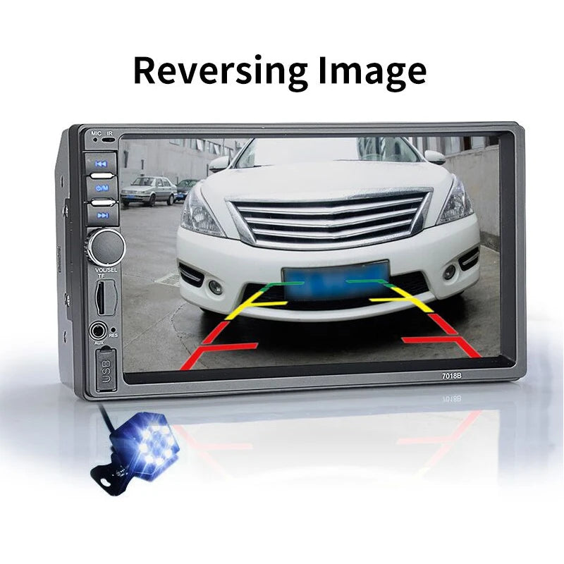 Hippcron Car Radio HD 7" Touch Screen Stereo Bluetooth 12V 2 Din FM ISO Power Aux Input Auto MP5 Player SD USB