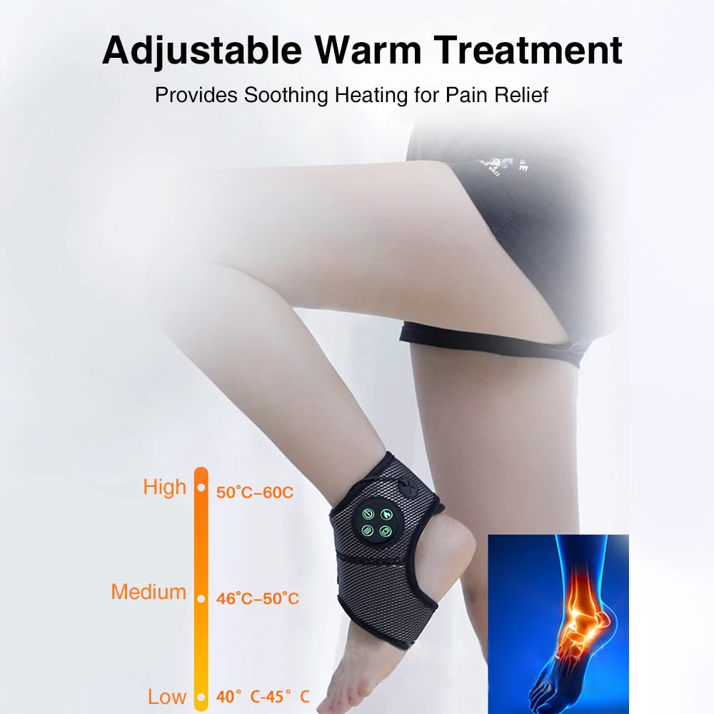 NEW Arrivals Smart Air Pressure Foot Massager Electric Ankle Brace Hot Compress Heating Multifunctional Vibration Pain Relief Health Care Accessories