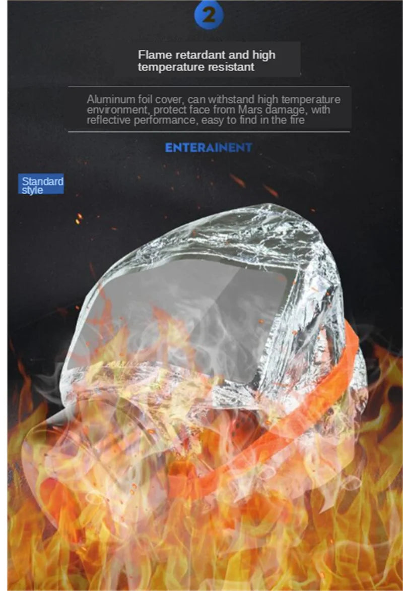 BRAND NEW High Quality Fire Escape Hood Forced CCC Certification 500* Degree Anti-Smoking Fire Dust Carbon Respirator Safety Emergency Escape Gas Mask PM016