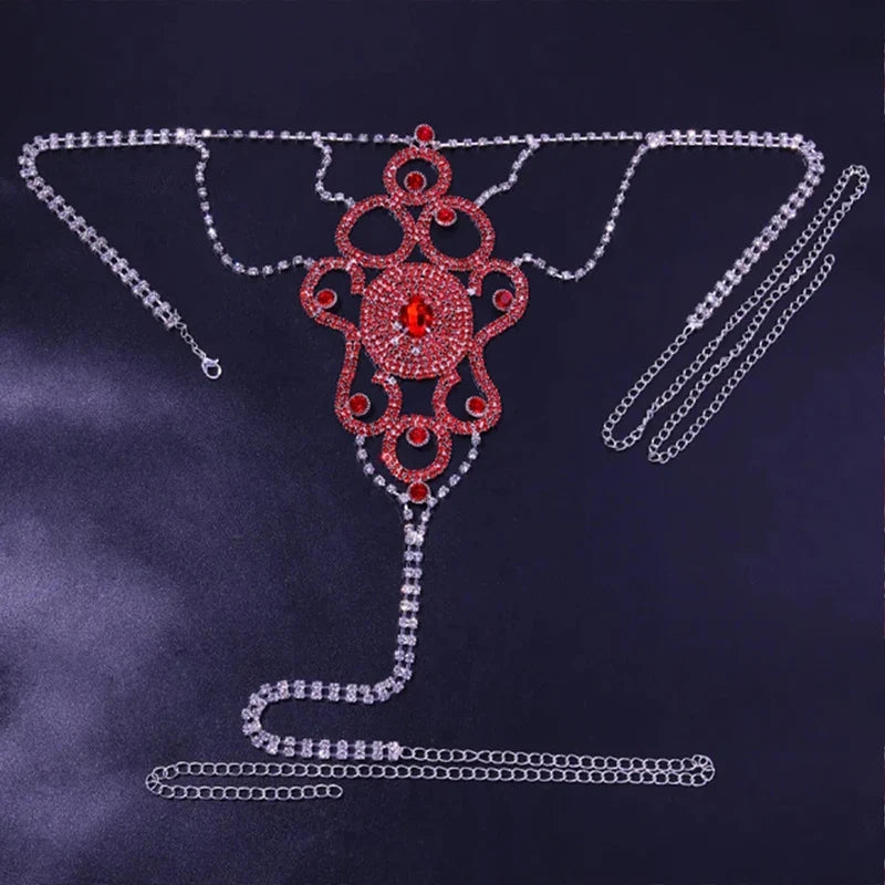 NEW Arrivals Sexy Porn Women Female Red Panties Sexy Thong Waist Panties Underwear Supplies Bellies Crystal Briefs Beach bikini Night Clubwear Ladies Girls Luxury Lingerie Fashion Clothing Products