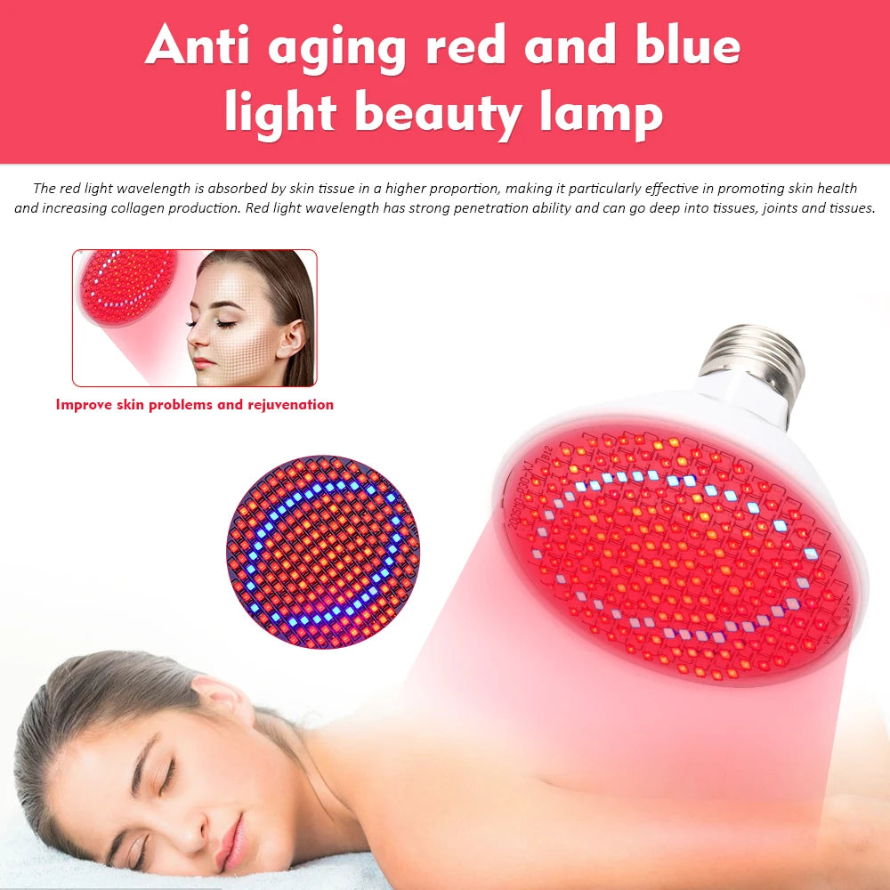 Beauty Red Light Therapy Machine 660nm 850nm Infared Led Photon Skin Rejuvenation Face Lamp Anti Aging Tightening Anti-Wrinkle