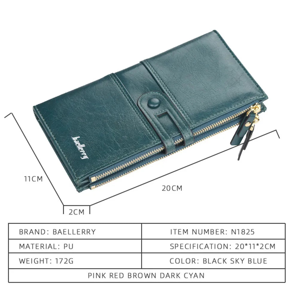 Women Wallets Fashion Long PU Leather Top Quality Card Holder Classic Female Purse Zipper Brand Wallet For Women