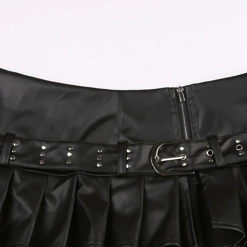 NEW Arrivals Women Top Quality Boutique Clothing Ladies Fashion PU Leather Hot Sexy Women's Skirts Evening Rave Music Party Night Clubwear Mini Skirts