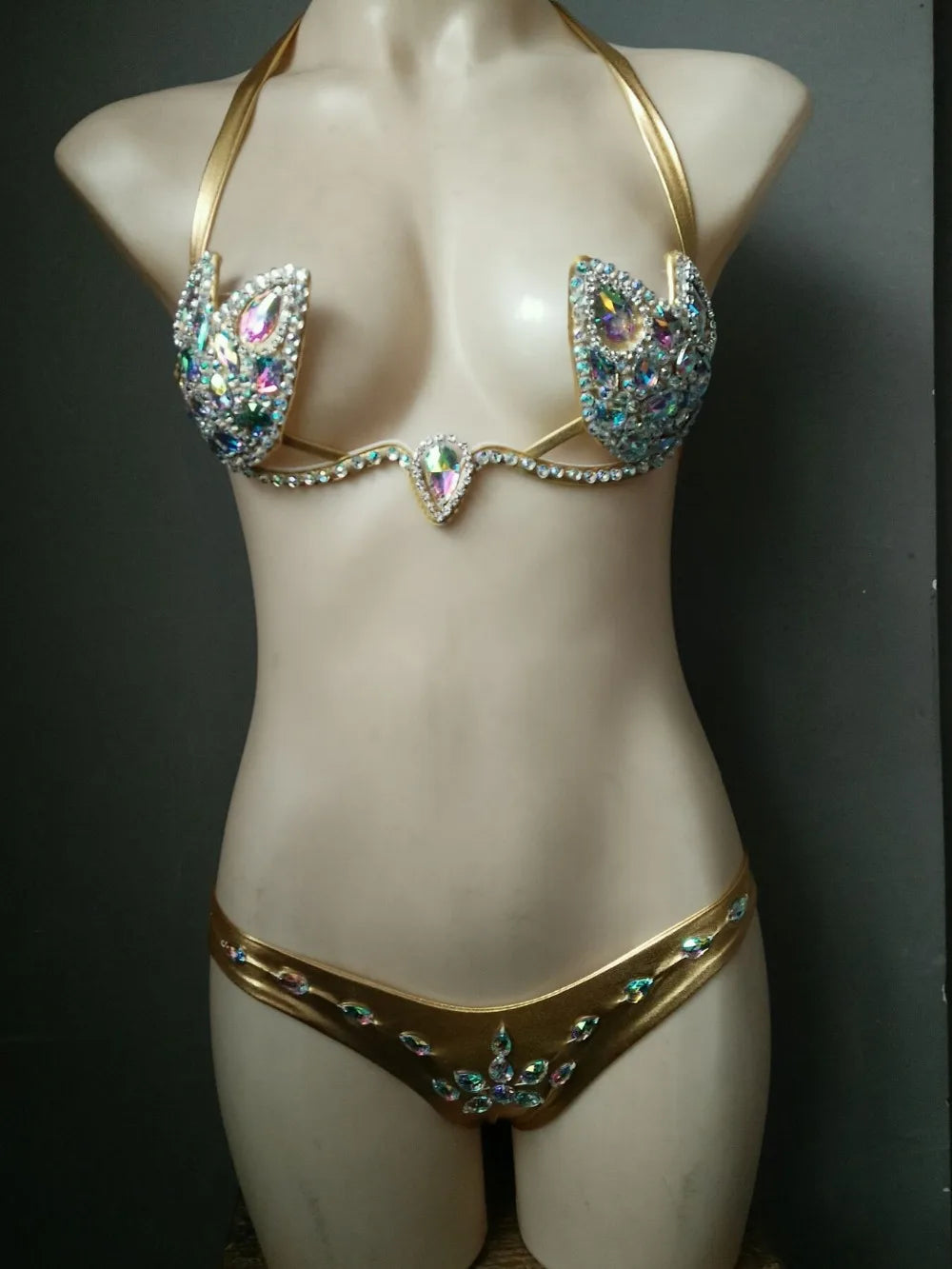 Rhinestone Bikini Set Sexy Women Bathing Suit High Quality Swimsuit Push Up Diamond Beachwear