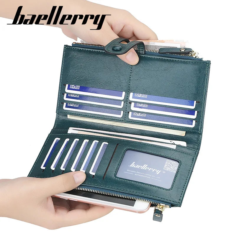 Women Wallets Fashion Long PU Leather Top Quality Card Holder Classic Female Purse Zipper Brand Wallet For Women