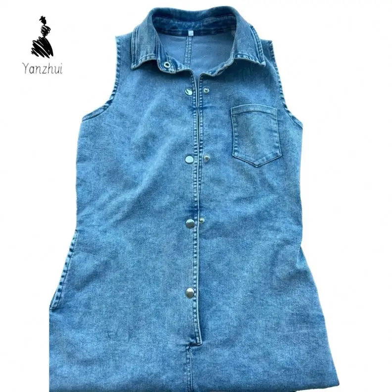 NEW Arrivals Sexy Denim S-2XL Summer Boutique Fashion Denim Jeans Sleeveless One Piece Playsuit Jumpsuit Women Streetwear Casual Clothing Supplies