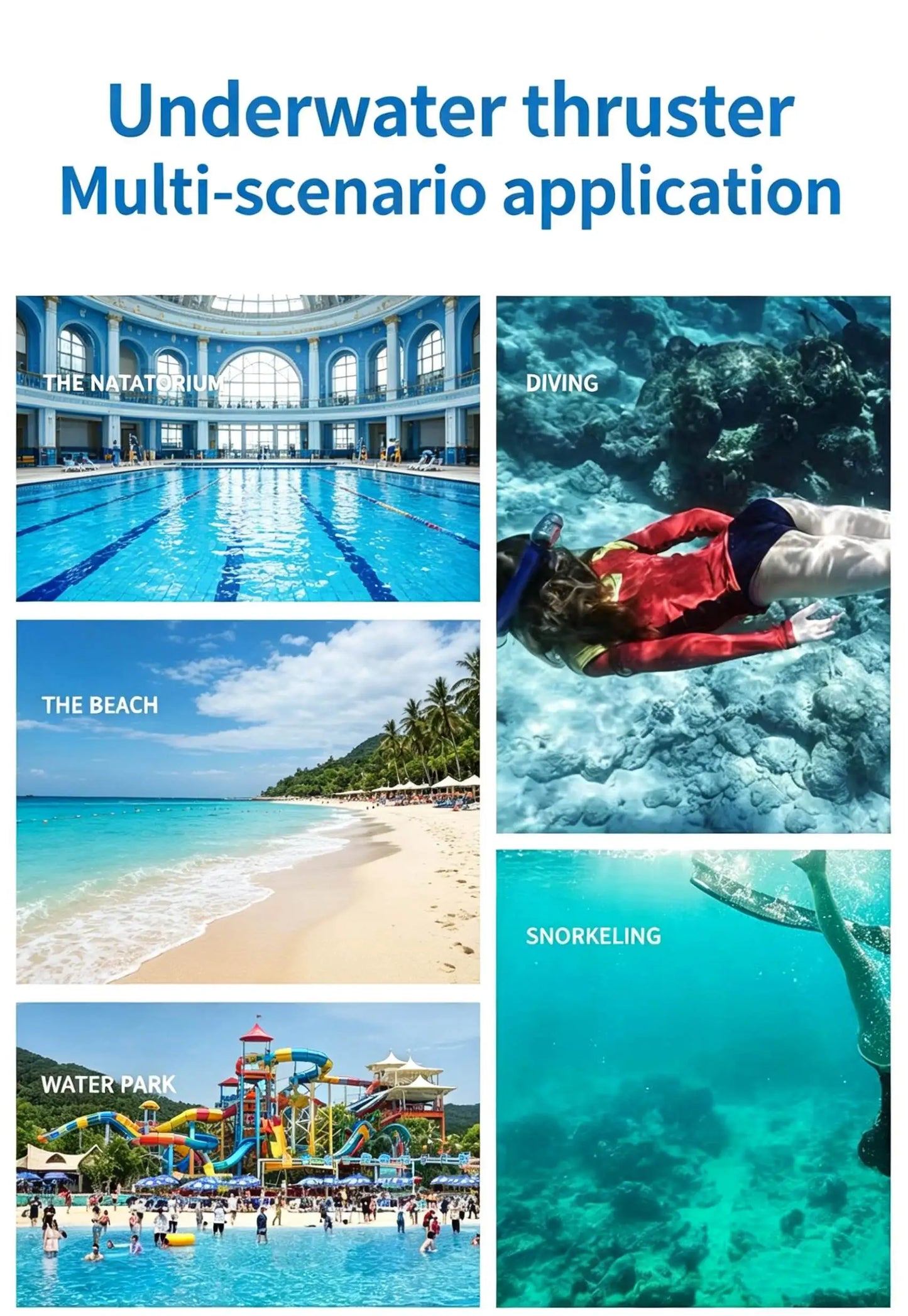 Underwater Powerful 300W Motor Electric Scooter 5.2km/h Water Jet Scooter 24V 6Ah Rechargeable Sea Scooter for Snorkeling Scuba Diving Outdoor Water Sports Supplies