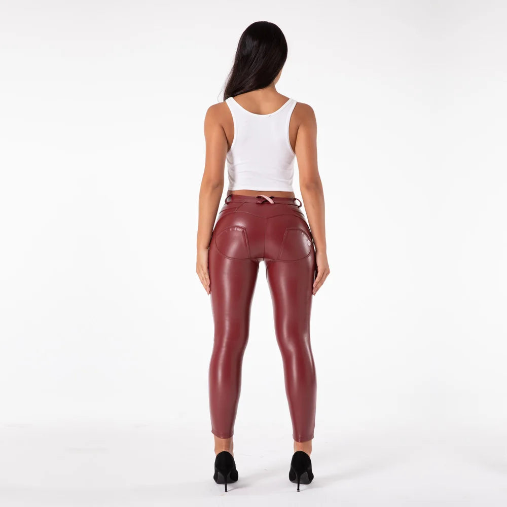 Low-Price Sales are Limited S-3XL Plus Size Women Female Compression Leggings Night Clubwear Streetwear Evening Party Trouser Red Leather Pants Sexy PU Leather Trousers Workout Tights Girls Ladies Luxury Fashion Clothing Sup
