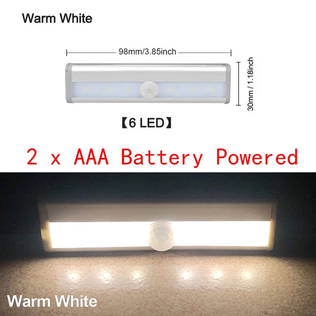 NEW Arrivals Motion Sensor LED Closet Wardrobe Cabinet Office Kitchen Bathroom Light 6 10 24 40 60 LEDs Under Cabinet Light Magnetic Night Lamp For Kitchen Stairs Wardrobe Cupboard Home Lighting Accessories