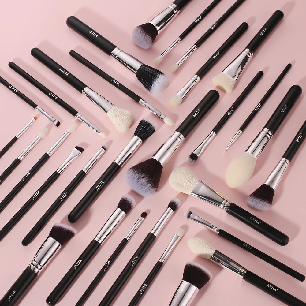 Black Makeup brushes set Professional Natural goat hair brushes Foundation Powder Contour Eyeshadow make up brushes