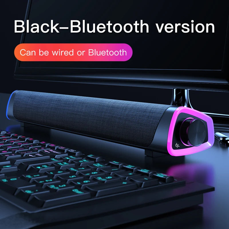 New Arrivals Wireless Wired Computer TV Stereo Speakers 4D Surround Soundbar Subwoofer Sound Bar FM Radio LED For Laptop PC Theater AUX