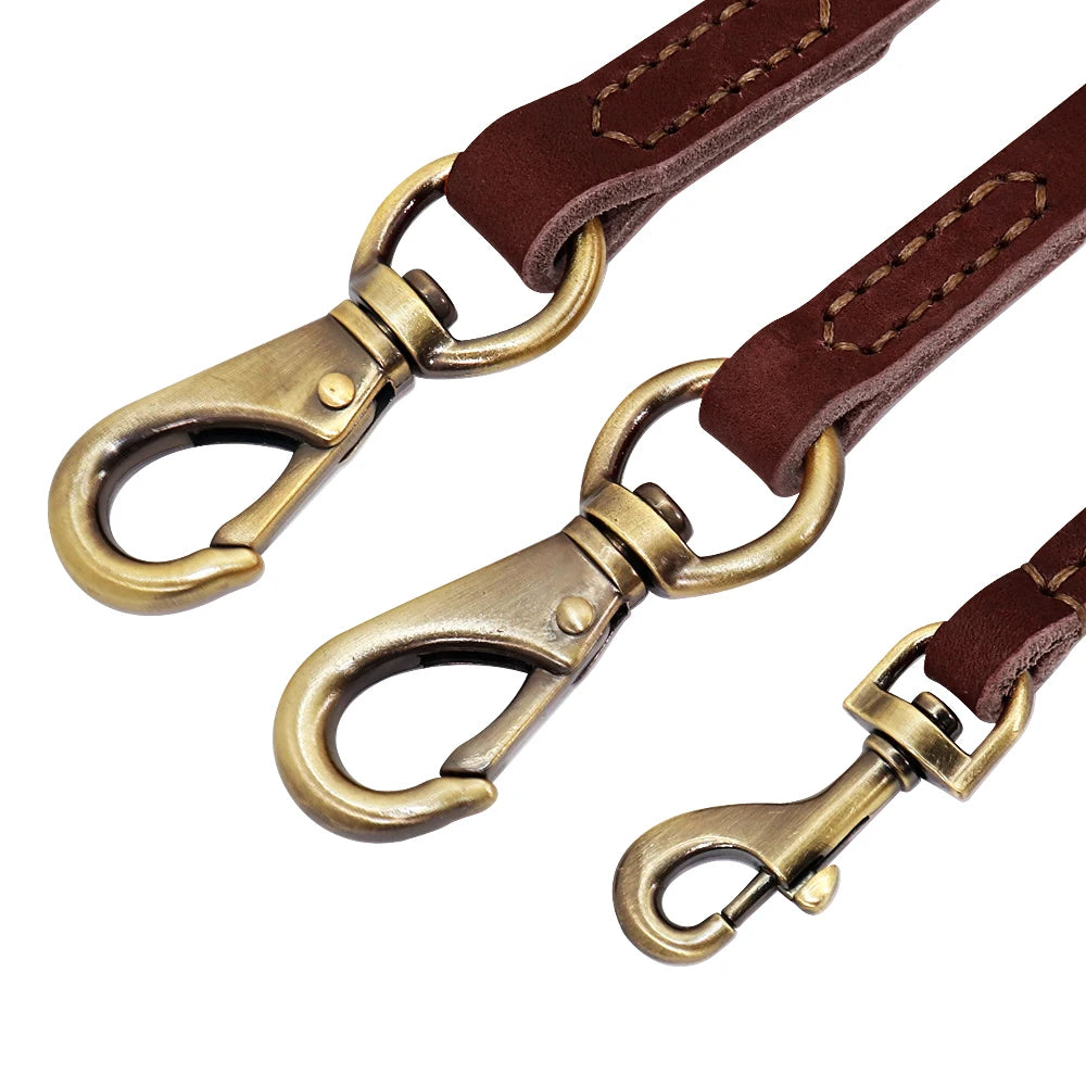 NEW Arrivals Real Leather Dog Leash 150cm Pet Walking Training Leads Genuine Leather for German Shepherd Golden Retriever Medium Large Dogs Leash Pets Supplies