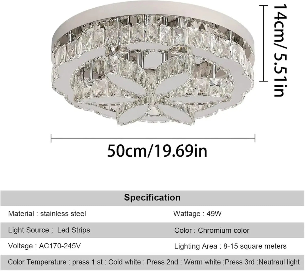 Italian Modern Simple LED Crystal Ceiling Light Stainless Steel Base Square Fixture Color Change Remote Control for Home Villa Bedroom Living Room Hotel Use Lighting Supplies