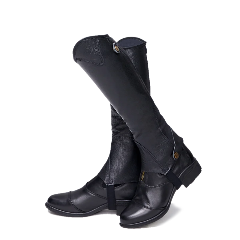 Half-Chaps Horse Riding Equestrian Leather for Men and Women, Comfortable and Breathable Knight Equipment Protect knight Leg