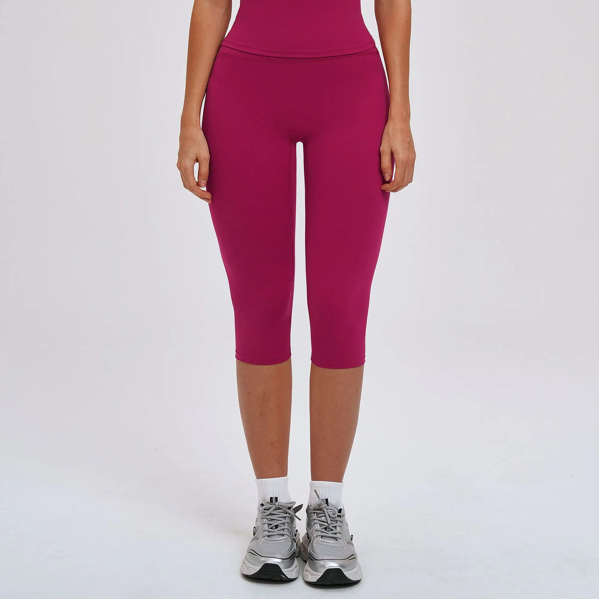 20 Colors S-XL Women's NEW Brushed Yoga Capri Pants High Waist Elastic Waist Solid Slim Breathable Quick Dry Sweat-Wicking Knee Outdoor Running Gym Fitness Women Sports Clothing