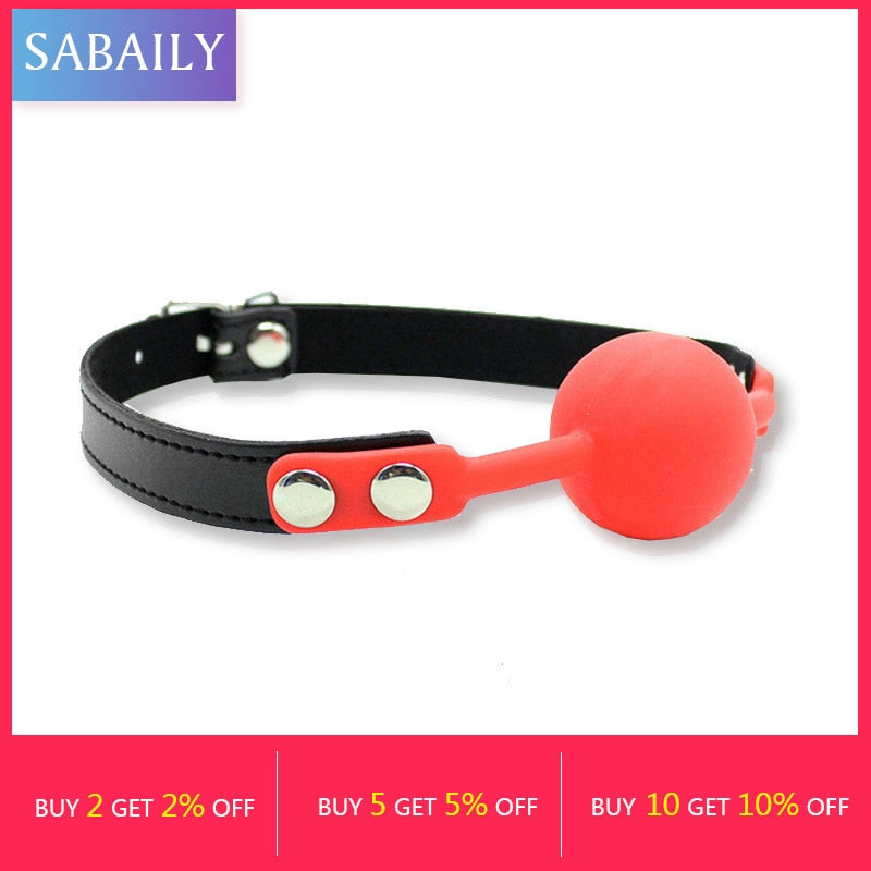 Sex Soft Silicone Mouth Ball BDSM PU Leather Bondage Open Mouth Gag Ball Adult Erotic Slave Sex Toy for Couples Gag toys