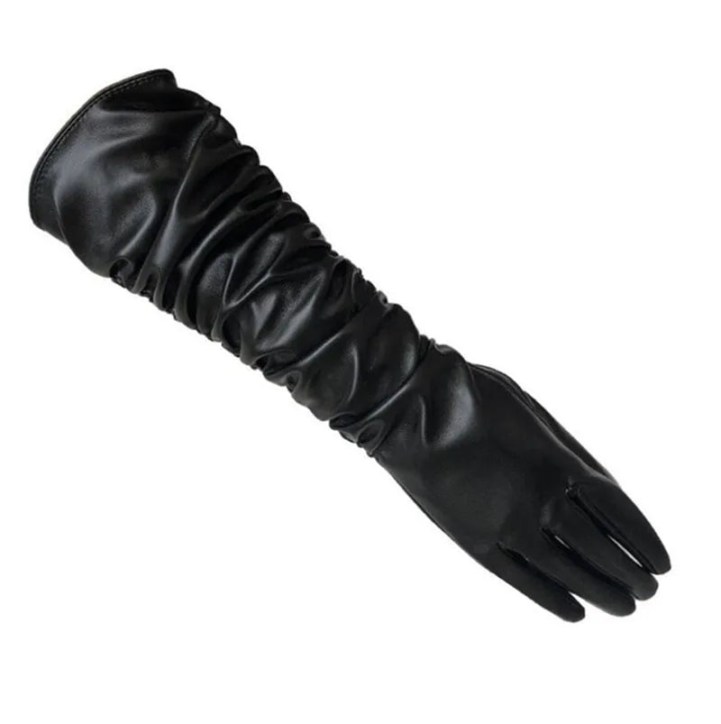 NEW Arrivals Luxury High Quality Opera Leather Gloves Women's Long Touch Screen 50cm Autumn and Winter Wedding Bridal Nigh Club Business Dinner Gloves Girls Ladies Luxury Fashion Apparel Accessories Clothing Supplies