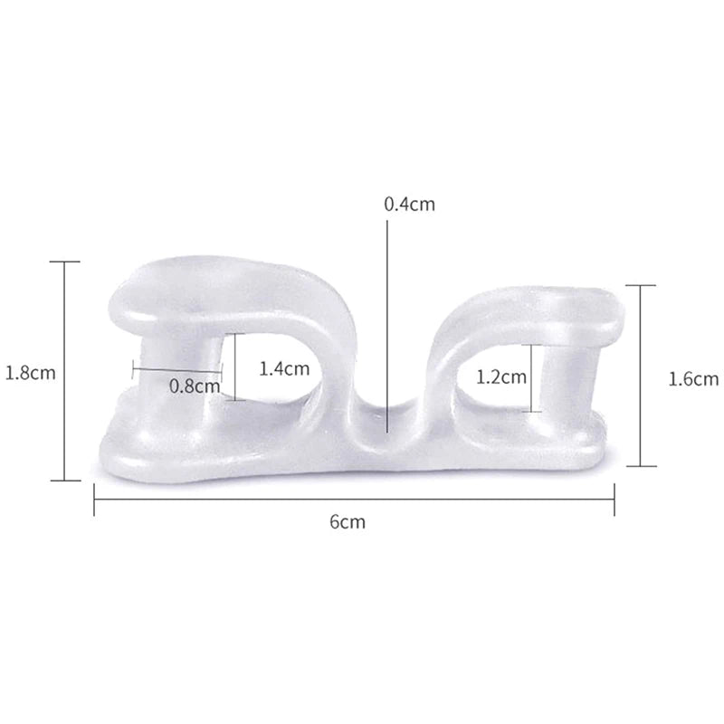 2pcs=1pair Silicone Gel Straightener Two Hole Toe Separator Fingers Protector Bunion Adjuster Hallux Valgus Foot Care Pedicure