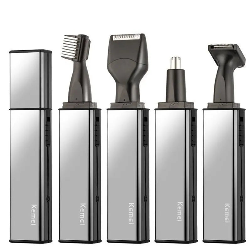 NEW Arrivals 4PCS Set Rechargeable Nose Beard Trimmer for Men Eyebrow Nose Hair Trimmer Face Ear Hair Removal Ear Shaver Machine Set Male Grooming Accessories Supplies
