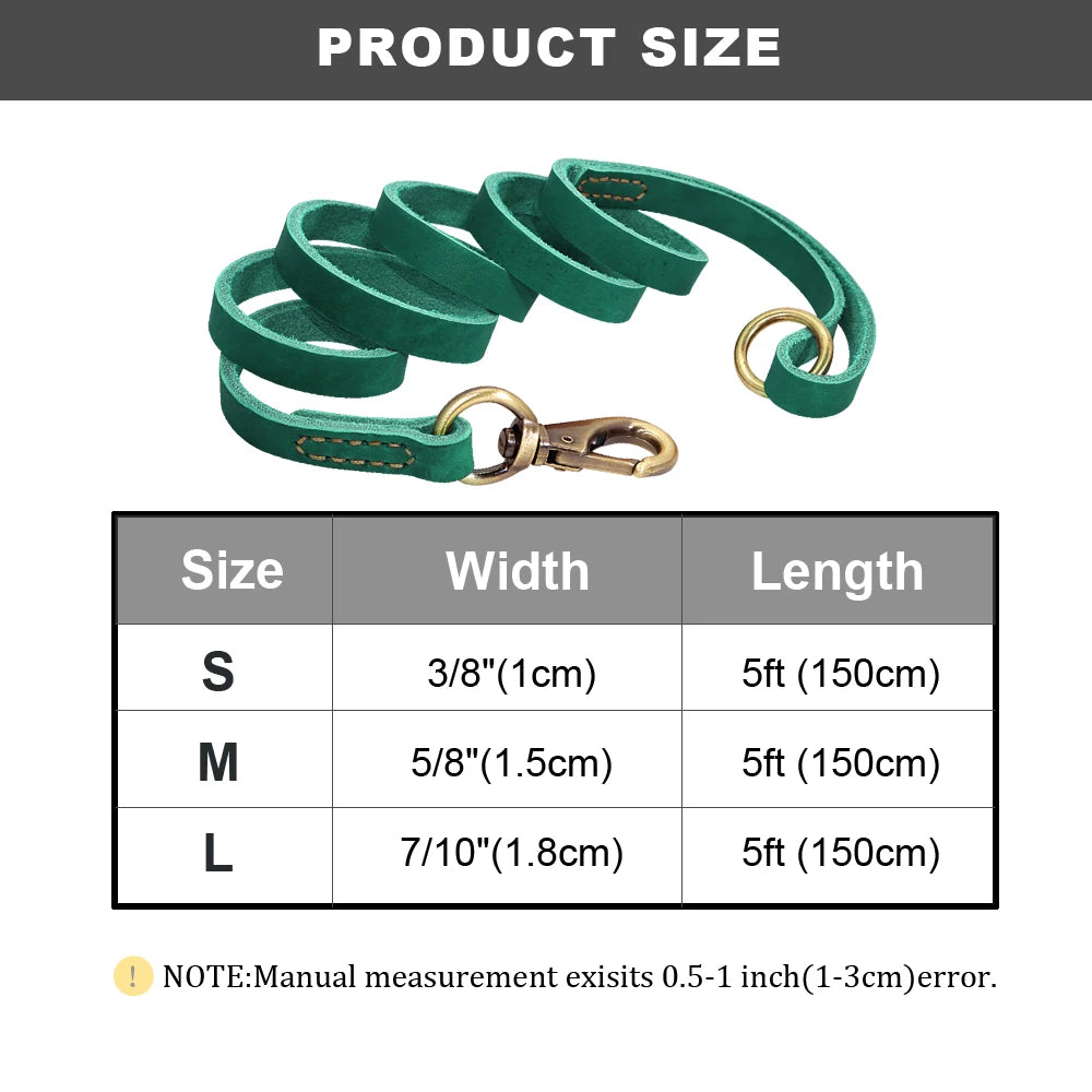 NEW Arrivals Real Leather Dog Leash 150cm Pet Walking Training Leads Genuine Leather for German Shepherd Golden Retriever Medium Large Dogs Leash Pets Supplies