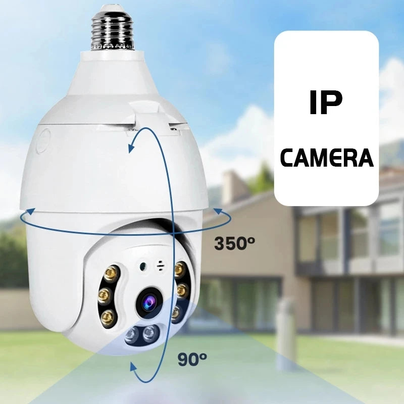 2MP Bulb Wi-Fi IP Night Vision Camera Socket PTZ E27 1080P Wireless Video Camera Wi-Fi Anti-Theft Security Light 360 Degree Panoramic Baby Elderly Pet Care CCTV Monitor Home Surveillance Supplies