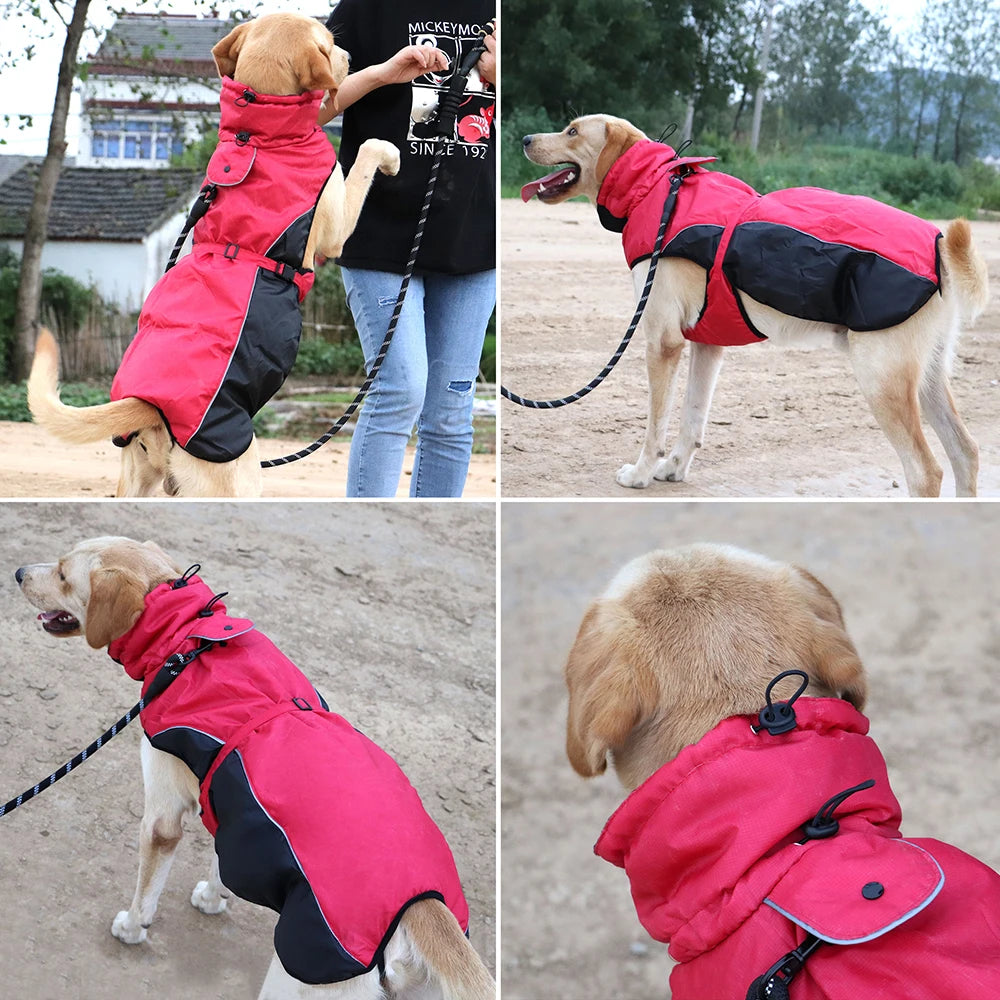 NEW XL-6XL Plus Size Waterproof Big Dog Clothes Winter Warm Large Dog Coat Jacket Reflective Raincoat Clothing For Medium Large Dogs French Bulldog German Shepherd Pets Clothing Supplies