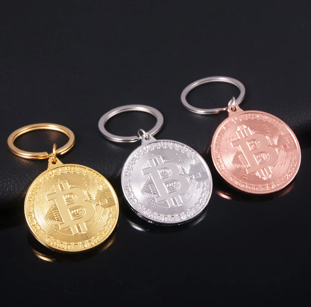 Newest Bitcoin Keychain Music Band Keyring Pendant Women and Men Jewelry Collection Gift