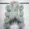 NEW Arrivals 8 Colors 100% Real Sheep Leather Croco Pattern Women's Jacket Natural Fur Trim Luxury Leather Fur Outerwear Coat Winter Warm Coats for Night Clubwear Evening Party Luxury Jackets Women Winter Apparel Supplies.