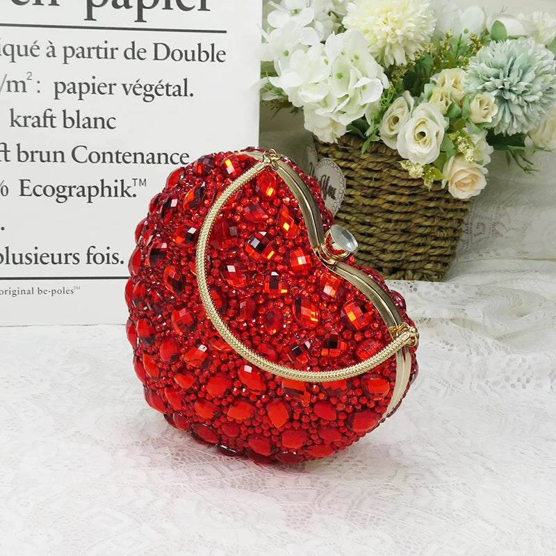 Luxury Handmade Red Rhinestone Women Wedding Shoes Set with Matching Bags Bride Woman Shoes and Purse Platform Night Formal Business Dinner Concerts Shoes Ladies Luxury Fashion Apparel Accessories Clothing Supplies