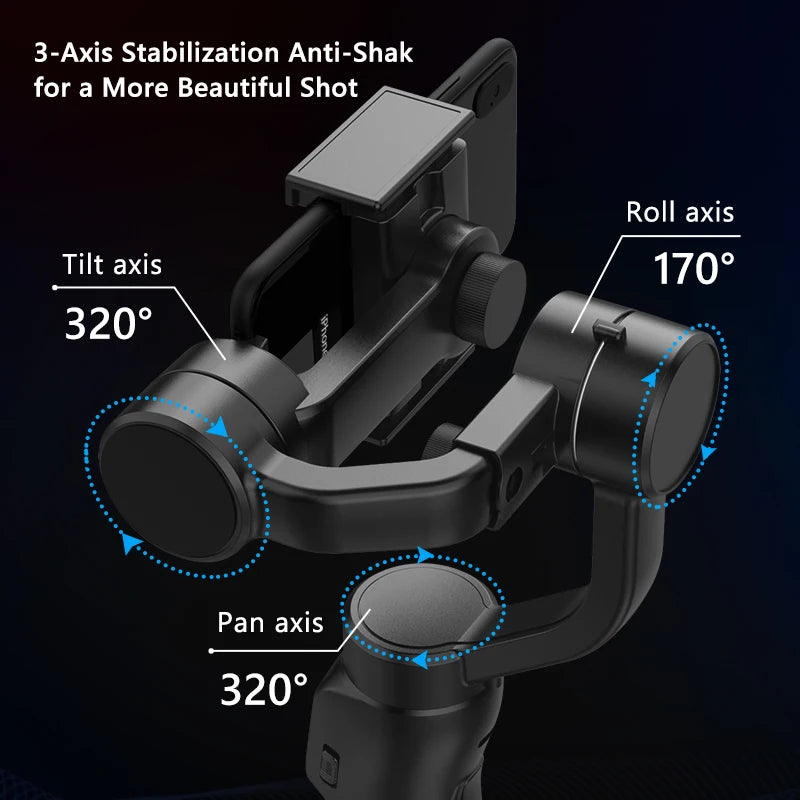 F8 Handheld 3-Axis Gimbal Phone Holder Anti Shake Live Streaming Video Record Stabilizer for Xiaomi iPhone Cellphone Smartphone Products Electronics Supplies