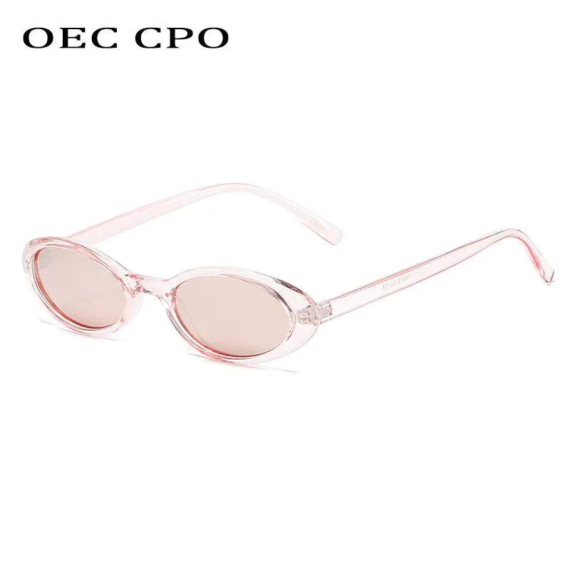 OEC CPO Sexy Small Oval Women's Sunglasses 2023 New Fashion Leopard Brown Hot Sun Glasses Female Retro Colorful Shade Eyeglass